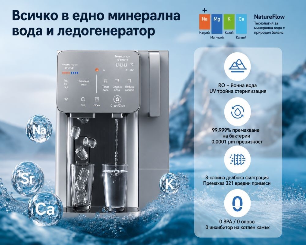 NatureFlow I4: Универсален уред за минерална вода и лед