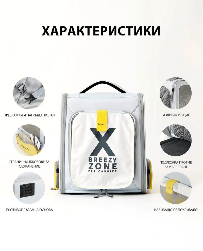 Petkit Breezy xZone Транспортна раница, сив