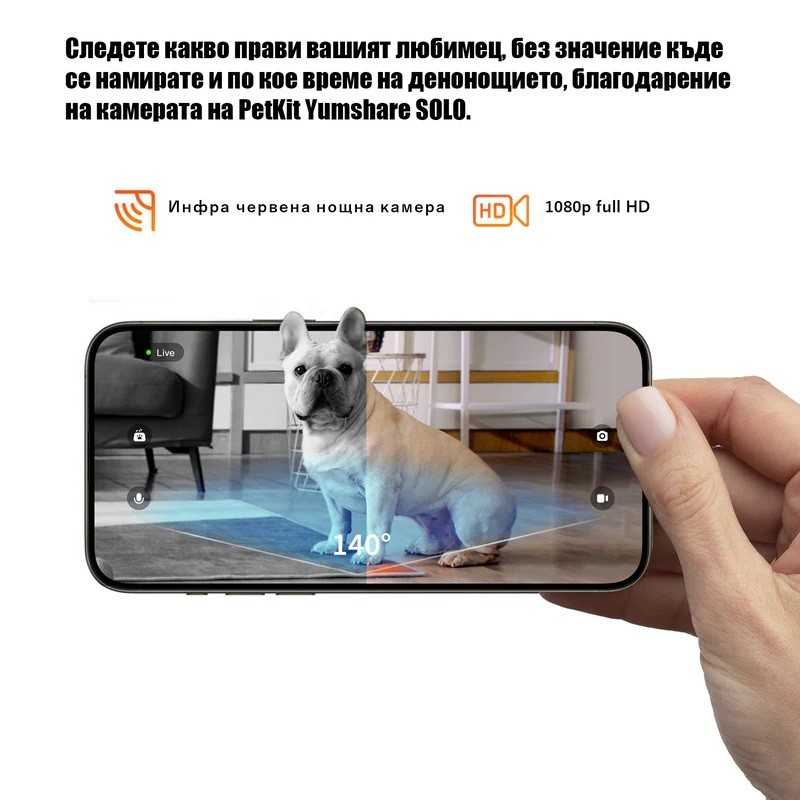 Petkit YUMSHARE Solo Автоматична хранилка за животни с камера