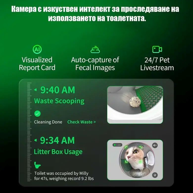 PUROBOT MAX Pro 2 Самопочистваща се тоалетна за котки 